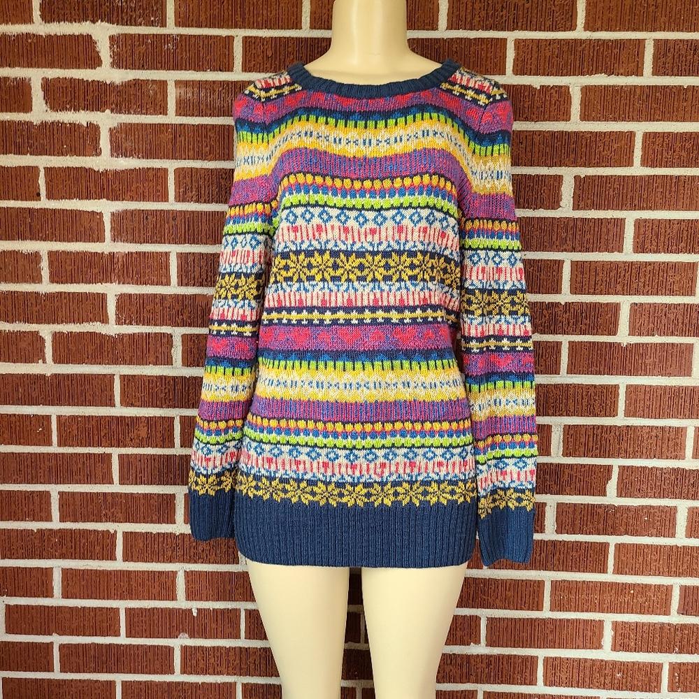 Soft Mohair Acrylic Blend Long Multicolor Statement Sweater